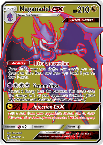 Naganadel GX (Full Art)/236 - SM  Unified Minds Holofoil