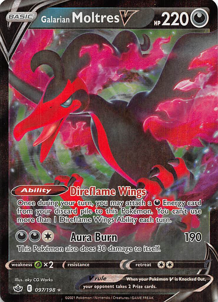 Galarian Moltres V 97/198 - SWSH06 Chilling Reign Holofoil