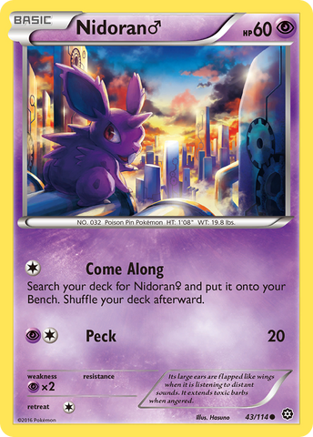 Nidoran M 43/114 - XY  Steam Siege