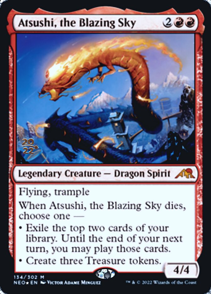Atsushi, the Blazing Sky (PRE-134) - Kamigawa: Neon Dynasty Promos Foil