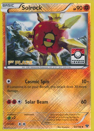 Solrock - 64/146 (Pokemon League) [1st Place] - League & Championship Cards Reverse Holofoil
