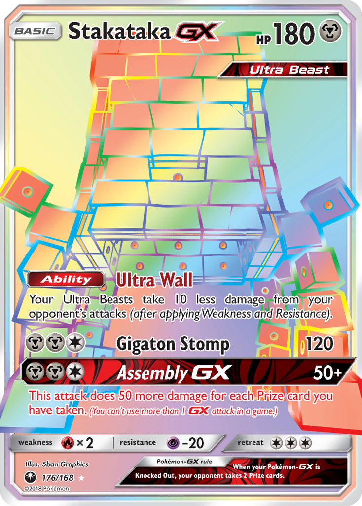Stakataka GX (Secret)/168 - SM  Celestial Storm Holofoil
