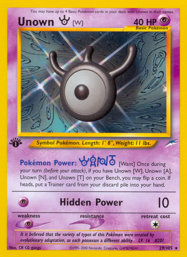 Unown [W]/105 - Neo Destiny 1st Edition
