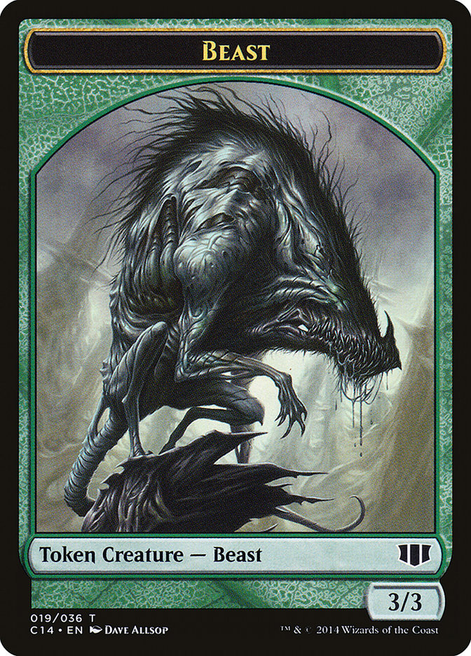 Elemental // Beast (019) Double-Sided Token (C14-21 // 19) - Commander 2014 Tokens