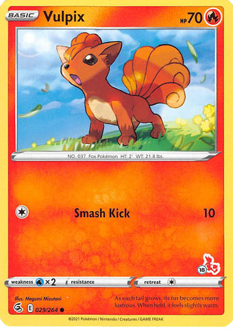 Vulpix - 029/264 (#18 Cinderace Stamped) - Battle Academy 2022
