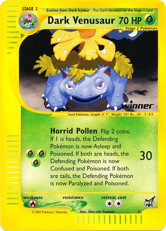 Dark Venusaur - 7 [Winner] - Best of Promos
