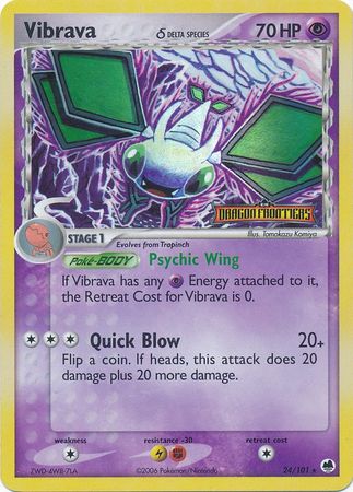 Vibrava - 024/101 (Delta Species) 24/101 - Dragon Frontiers Reverse Holofoil