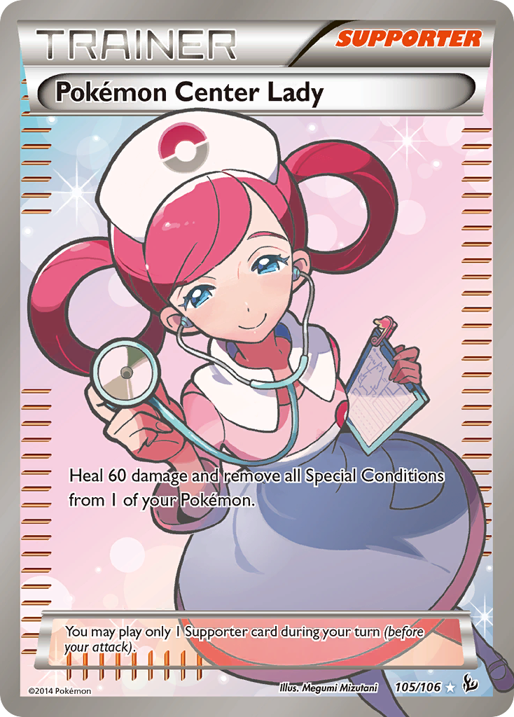 Pokemon Center Lady (105 Full Art) 105/106 - XY  Flashfire Holofoil