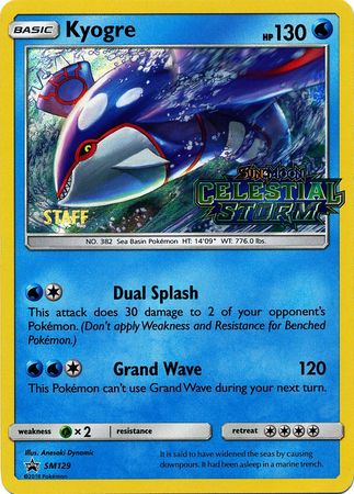 Kyogre - SM129 (Prerelease) [Staff] - SM Promos Holofoil