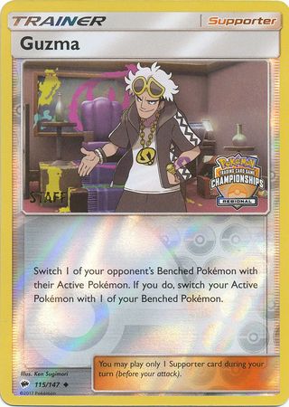 Guzma - 115/147 (Regional Championships) [Staff] - League & Championship Cards Reverse Holofoil
