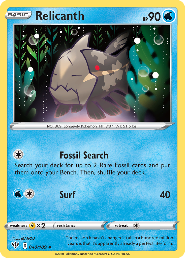 Relicanth 40/189 - SWSH03 Darkness Ablaze