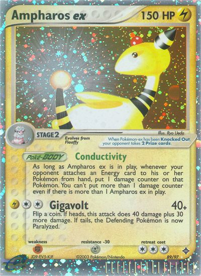 Ampharos ex/97 - Dragon Holofoil