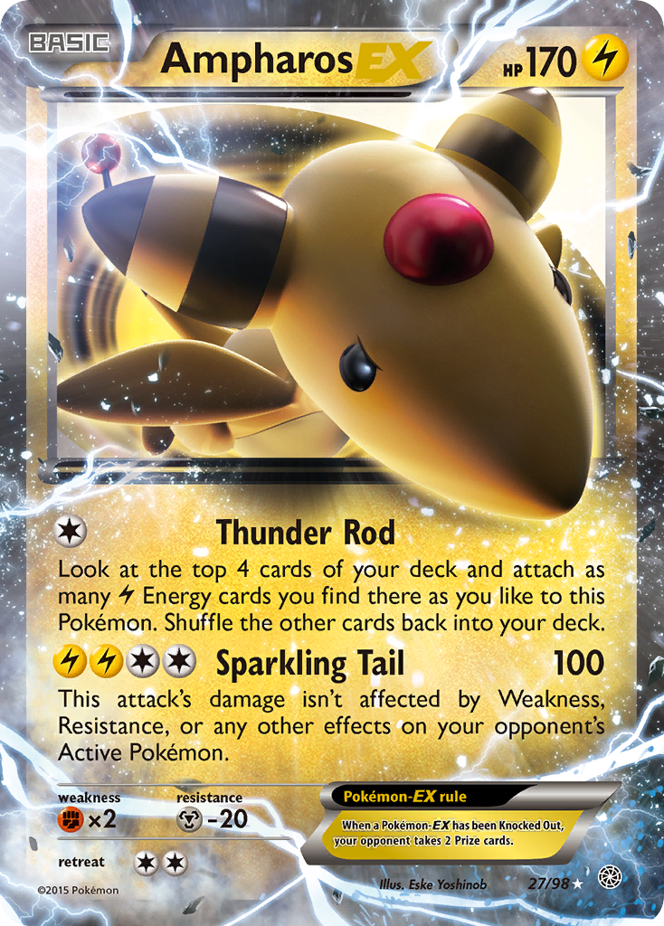 Ampharos EX 27/98 - XY  Ancient Origins Holofoil