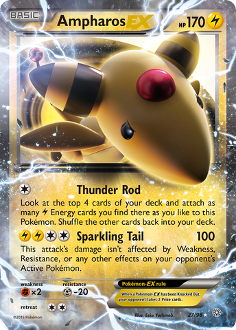 Ampharos EX 27/98 - XY  Ancient Origins Holofoil