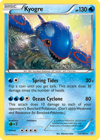 Kyogre - 53/160 (Cracked Ice Holo) - Deck Exclusives Holofoil