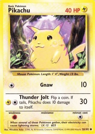 Pikachu - 58/102 - Jumbo Cards