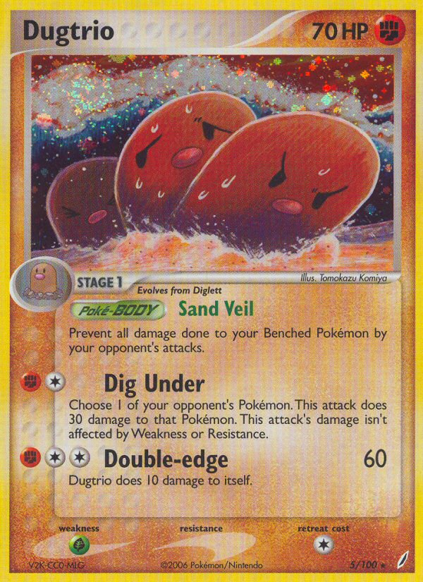 Dugtrio/100 - Crystal Guardians Holofoil