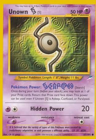 Unown [S] 87/105 - Neo Destiny Unlimited