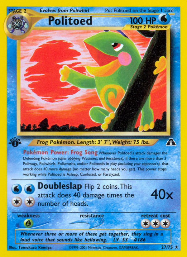 Politoed (27) 27/75 - Neo Discovery 1st Edition