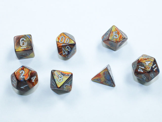 Chessex Lustrous Mini Polyhedral Gold/Silver 7-Die set