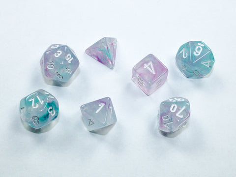 Chessex Nebula Mini Polyhedral Wisteria/White 7-Die set