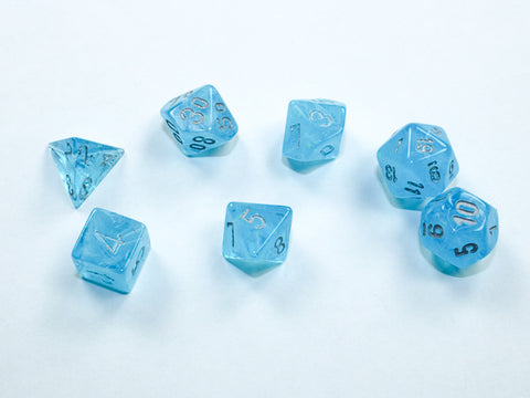 Chessex Luminary Mini Polyhedral Sky/Silver 7-Die set