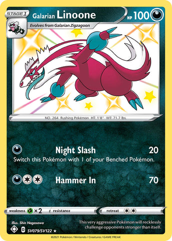 Galarian Linoone SV079/122 - Shining Fates Shiny Vault Holofoil