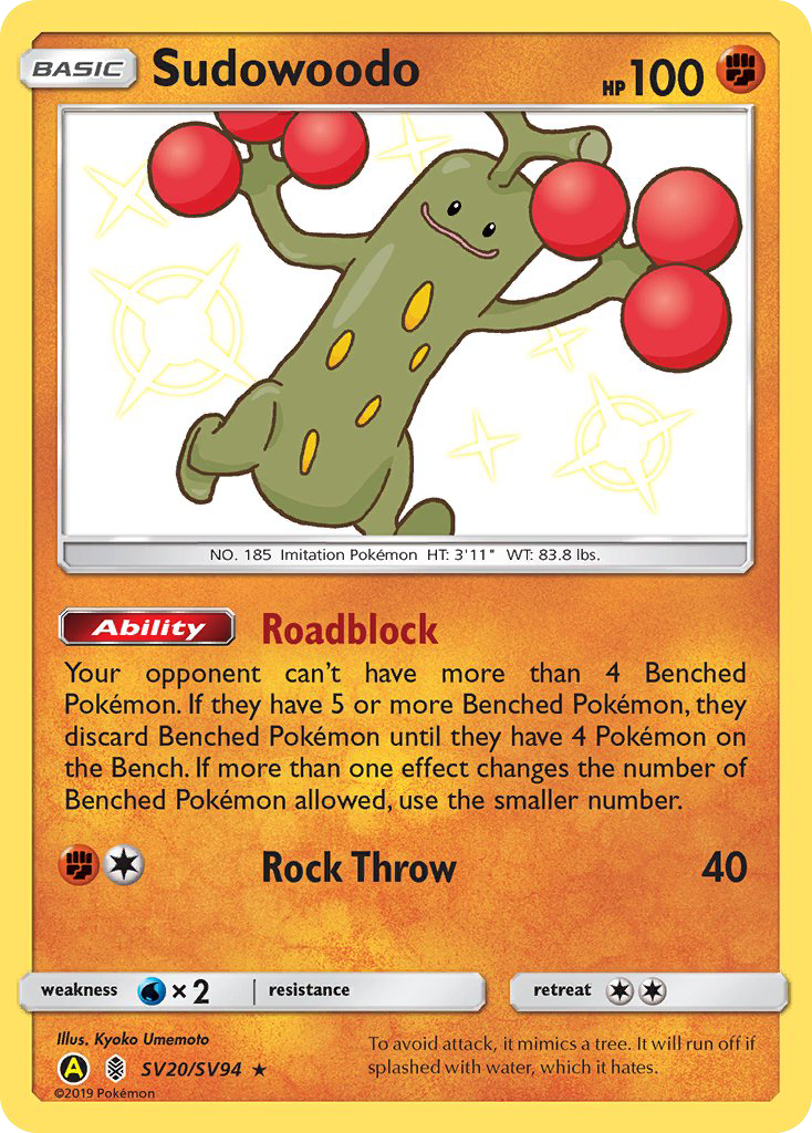 Sudowoodo SV20/94 - Hidden Fates Shiny Vault Holofoil