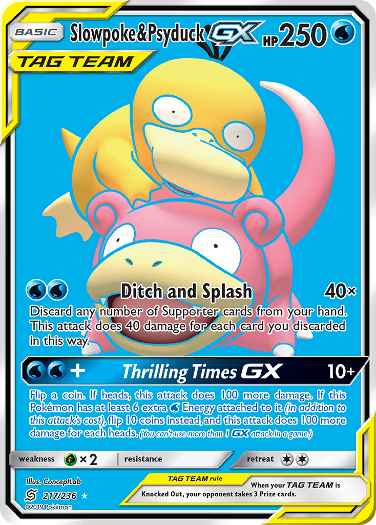 Slowpoke & Psyduck GX (Full Art)/236 - SM  Unified Minds Holofoil