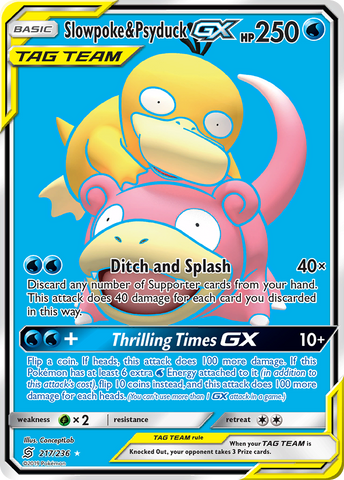 Slowpoke & Psyduck GX (Full Art)/236 - SM  Unified Minds Holofoil