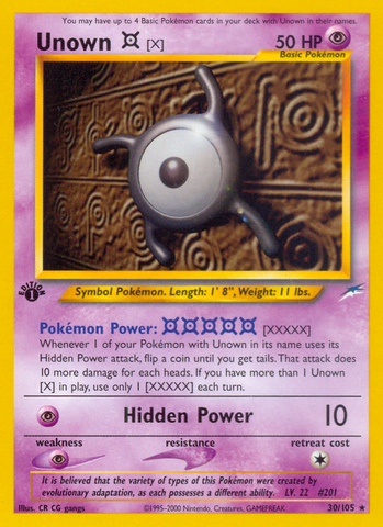 Unown [X]/105 - Neo Destiny 1st Edition