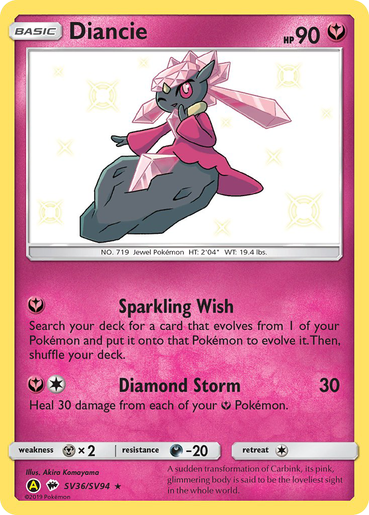 Diancie SV36/94 - Hidden Fates Shiny Vault Holofoil