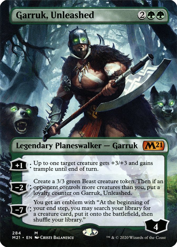 Garruk, Unleashed (Borderless) (M21-284) - Core Set 2021 (Borderless)