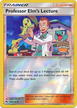 Professor Elm's Lecture - 188/214 (Regional Championships) - League & Championship Cards Reverse Holofoil