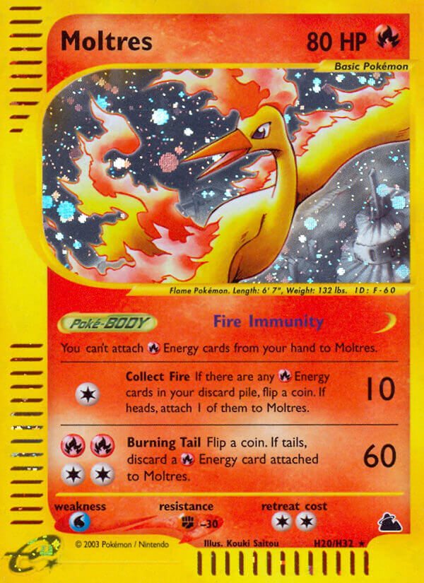 Moltres (H20) - H20/144 - Holofoil Skyridge - Holo Rare