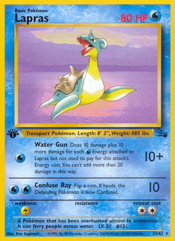 Lapras (25) 25/62 - Fossil 1st Edition