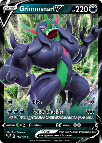 Grimmsnarl V 114/189 - SWSH03 Darkness Ablaze Holofoil