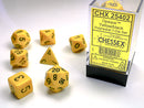 Chessex Opaque Yellow/Black Polyhedral 7-Dice Set