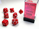 Chessex Opaque Red/White Polyhedral 7-Dice Set