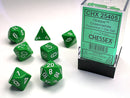 Chessex Opaque Green/White Polyhedral 7-Dice Set