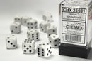 Chessex Opaque White/Black 16mm d6 Dice Block