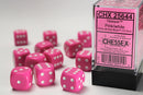 Chessex Opaque Pink/White 16mm d6 Dice Block