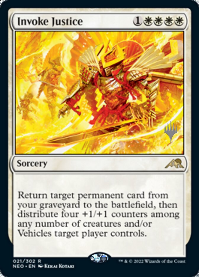 Invoke Justice (PPNEO-021) - Kamigawa: Neon Dynasty Promos
