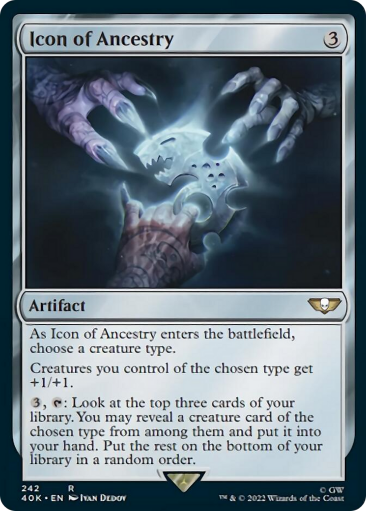 Icon of Ancestry (Surge Foil) (40K-242) - Warhammer 40,000 Commander Foil