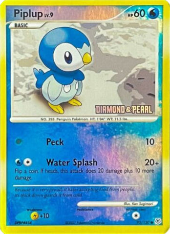 Piplup - 93/130 [Diamond and Pearl] - Burger King Promos Reverse Holofoil