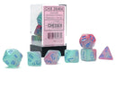 Chessex Gemini Polyhedral Gel Green-Pink/Blue Luminary 7-Die Set