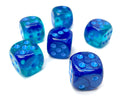 Chessex Gemini Blue-Blue/Light blue Luminary 16mm d6 Dice Block