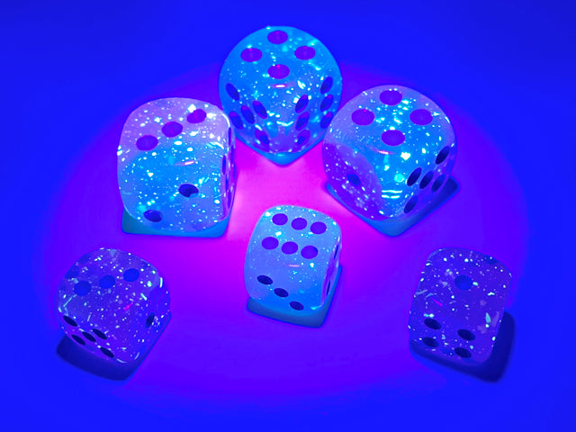 Chessex Gemini Gel Green-Pink/Blue Luminary 12mm d6 Dice Block