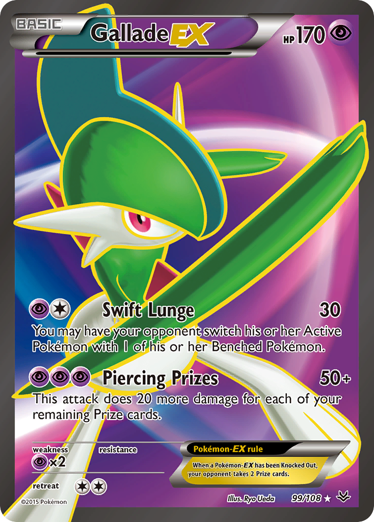 Gallade EX (99 Full Art) 99/108 - XY  Roaring Skies Holofoil