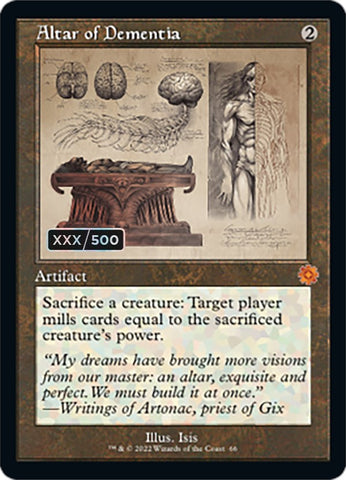 Altar of Dementia (Schematic) (Serial Numbered) (BRR-066) - The Brothers' War Retro Artifacts Foil